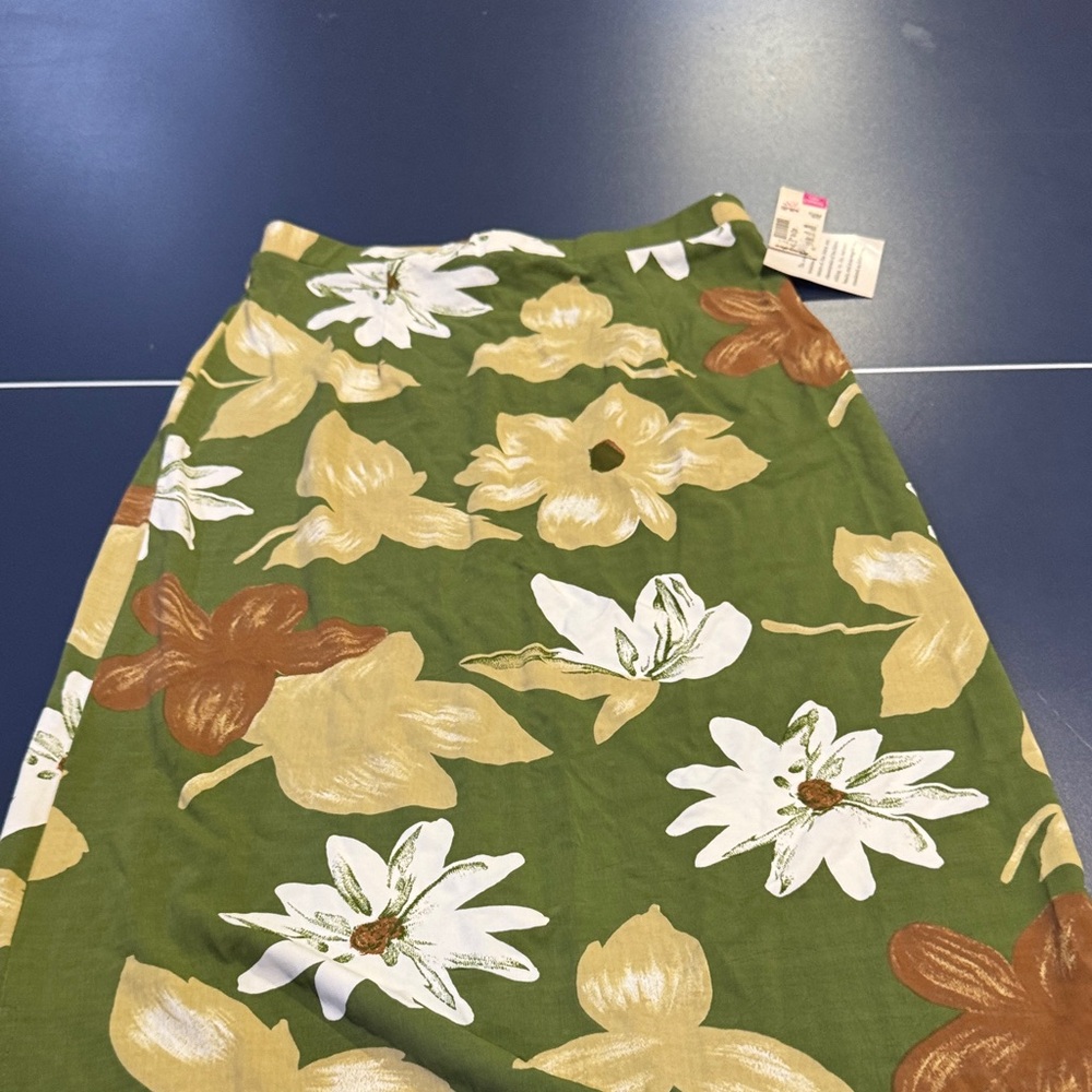 Floral Green Maxi Skirt